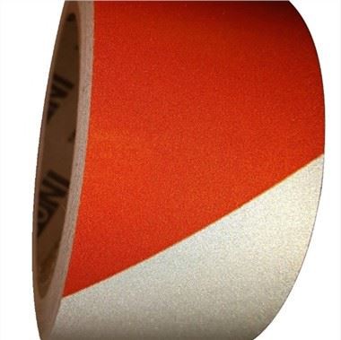 Oranž/valge peegeldav ohuhoiatuslint