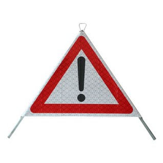 Peegeldav üleskeeratava statiivi hoiatusmärk